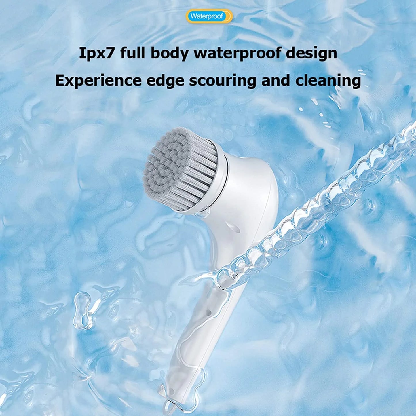 Electric Spin Scrubber Portable Cordless Handheld Electric Cleaning Brush with 5 Replaceable Brush Heads, Cleaning Brush for Bathroom/Tub/Wall Tiles/ Floor/Kitchen