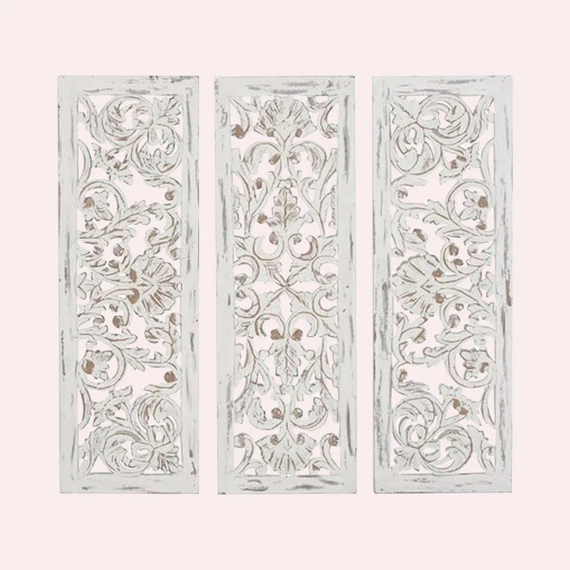 Wooden Handmade Intricately Carved Floral Home Wall Decor