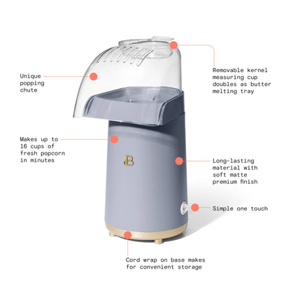 16 Cup Hot Air Electric Popcorn Maker, Sage Green by Drew Barrymore