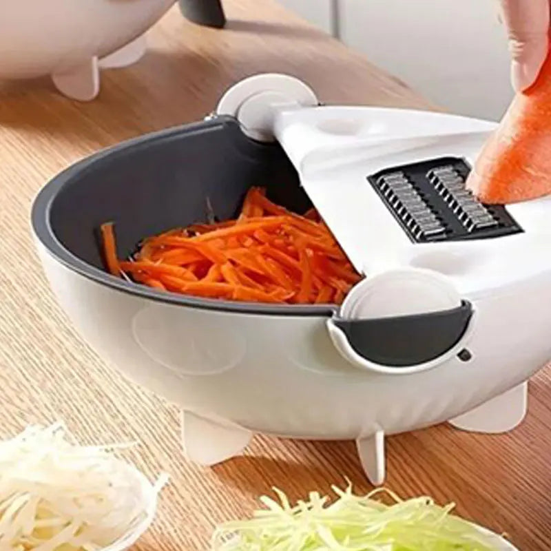 9 in One Drain Basket Vegetable Cutter Potato Slicer and Slicer Washing Basket Household Grater Drain Basket Vegetable Cutt